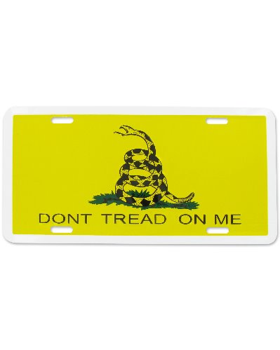Gadsden (Dont Tread on Me) Flag yellow embossed car tag